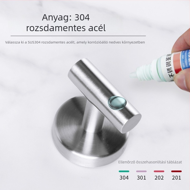 Öt részes rozsdamentes acél fürdőszobai hardver készlet, csiszolt felülettel — törölközőrúddal, papírtörlő tartóval és ruhaszárító akasztóval. Werters, eredet Shenzhen