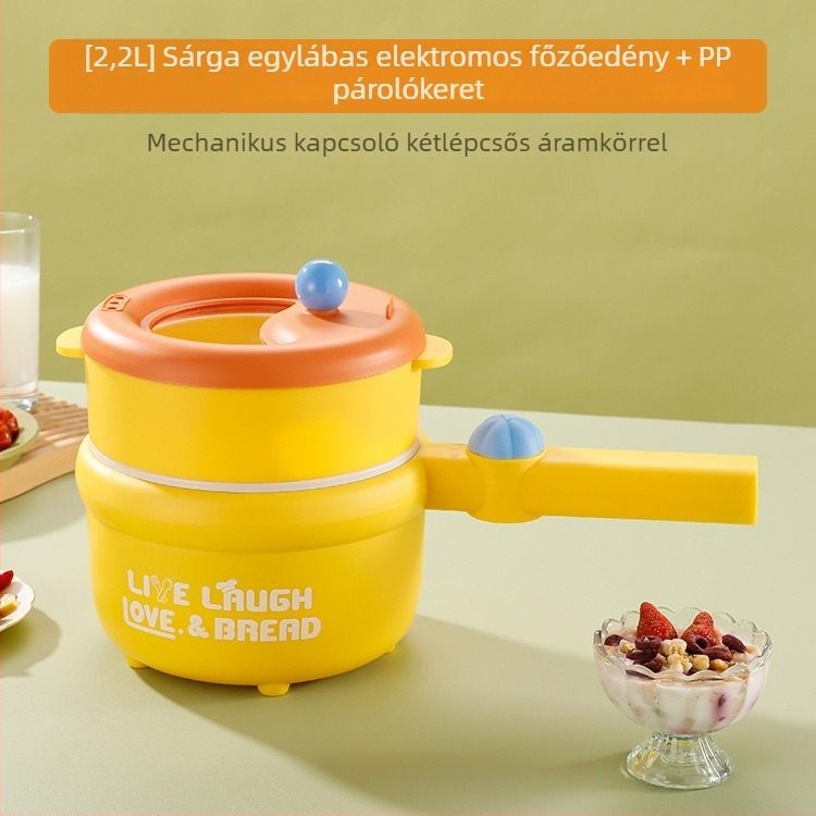 Elektronikus multifunkcionális főzőedény kerámia belső edénnyel, mikroprocesszoros vezérlés, szigetelés és időzítés, kétszintes kialakítás