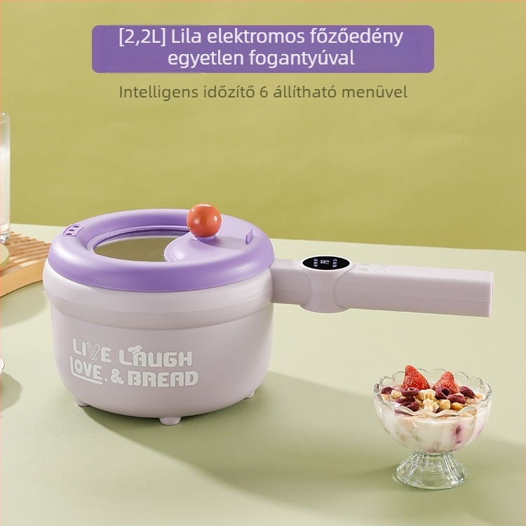 Elektronikus multifunkcionális főzőedény kerámia belső edénnyel, mikroprocesszoros vezérlés, szigetelés és időzítés, kétszintes kialakítás