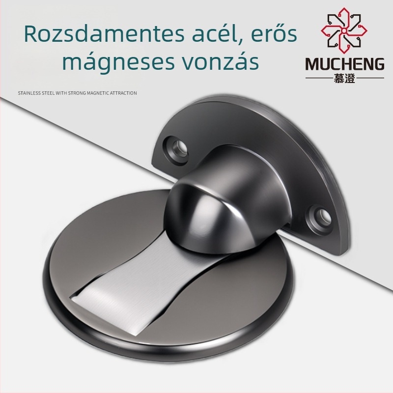 MC-849 Padlóra szerelt ajtóstopper, cink ötvözet, felület: polírozott/elektroplatált, padlóra szerelés, modern minimalista stílus