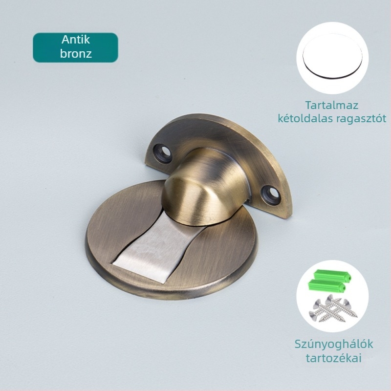 MC-849 Padlóra szerelt ajtóstopper, cink ötvözet, felület: polírozott/elektroplatált, padlóra szerelés, modern minimalista stílus