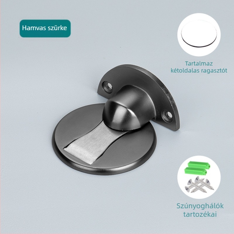 MC-849 Padlóra szerelt ajtóstopper, cink ötvözet, felület: polírozott/elektroplatált, padlóra szerelés, modern minimalista stílus