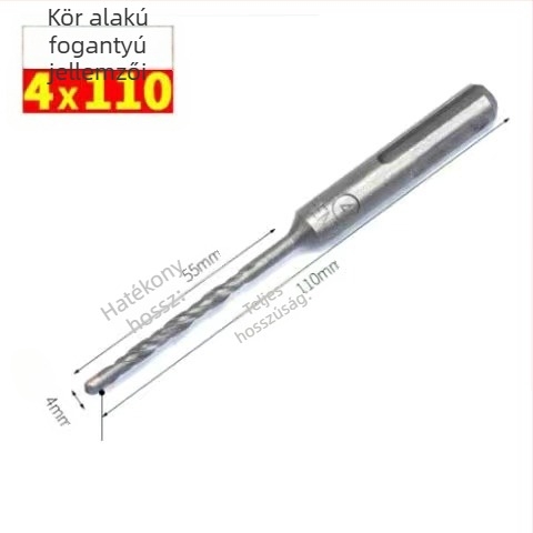 Kerek fejű ütvefúró bit, körkörös fogantyúval, nem hatszögű, betonfalakhoz