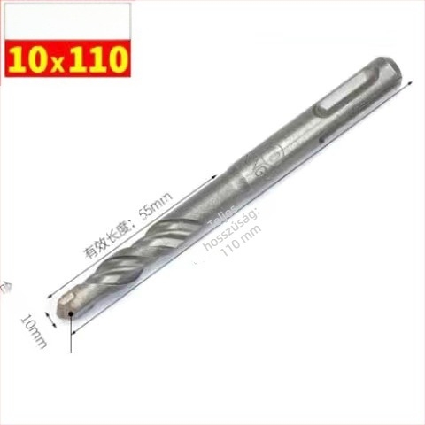 Kerek fejű ütvefúró bit, körkörös fogantyúval, nem hatszögű, betonfalakhoz