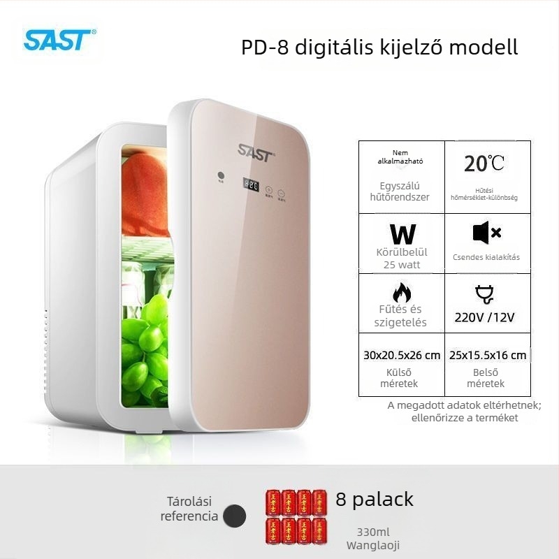 Kozmetikai mini hűtő félvezető hűtéssel, Gold Porcelain, 5 L, 48 W