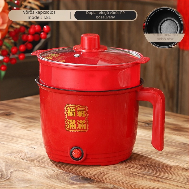 CW-1.8 elektromos főzőedény, belső rozsdamentes acél tartály, mechanikus gombos vezérlés, 2 rétegű kialakítás, 1.8 L kapacitás, beépített tisztítás funkció