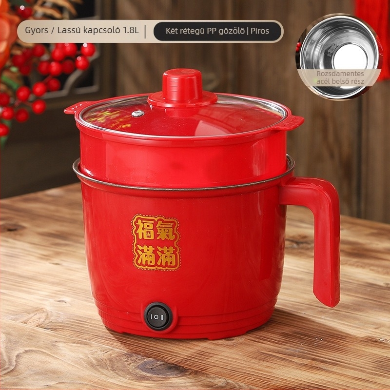 CW-1.8 elektromos főzőedény, belső rozsdamentes acél tartály, mechanikus gombos vezérlés, 2 rétegű kialakítás, 1.8 L kapacitás, beépített tisztítás funkció