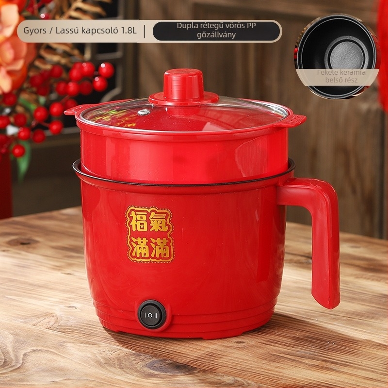 CW-1.8 elektromos főzőedény, belső rozsdamentes acél tartály, mechanikus gombos vezérlés, 2 rétegű kialakítás, 1.8 L kapacitás, beépített tisztítás funkció