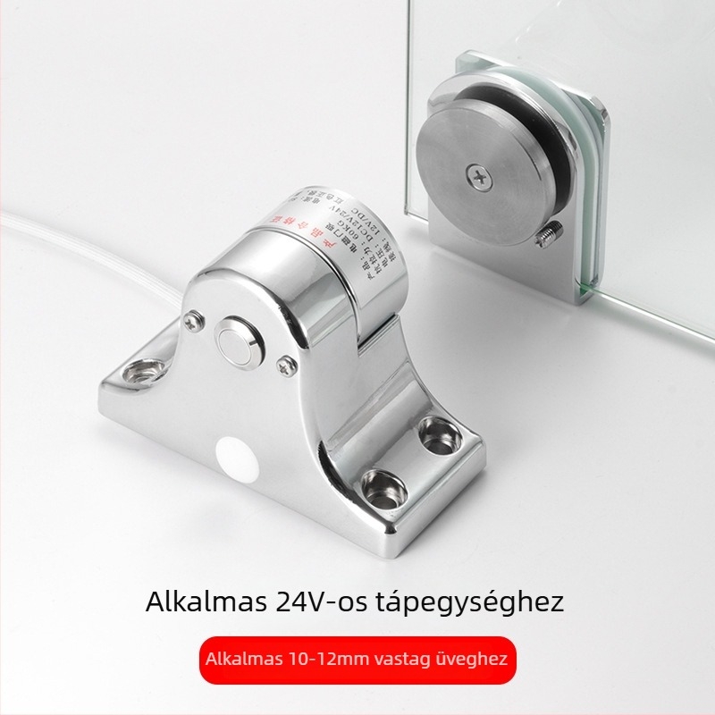 Tűzvédelmi ajtó elektromágneses ajtózár üvegajtókhoz, padlóra szerelt, rozsdamentes acél, galvanizált felület, automatikus működtetés