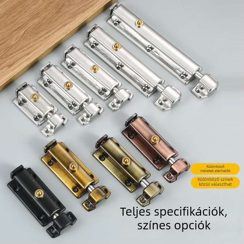 Rozsdamentes acélból készült automata rugós retesz ajtókhoz és ablakokhoz, modell CC-2, felületkezelés: elektroplatizálás és festés