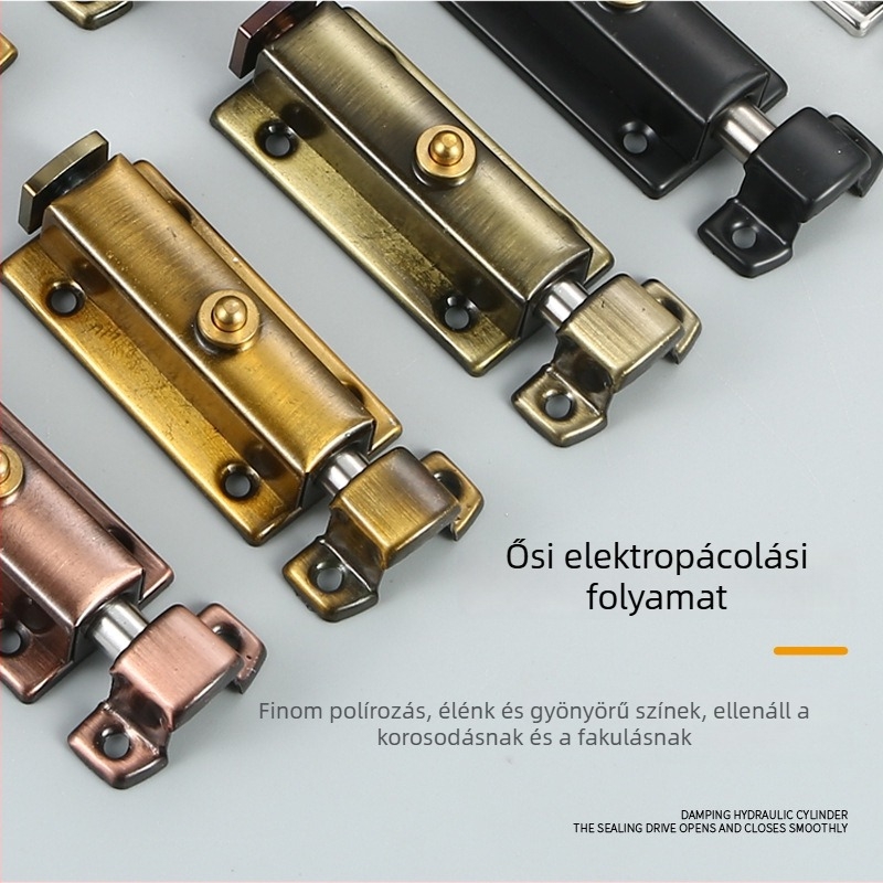 Rozsdamentes acélból készült automata rugós retesz ajtókhoz és ablakokhoz, modell CC-2, felületkezelés: elektroplatizálás és festés