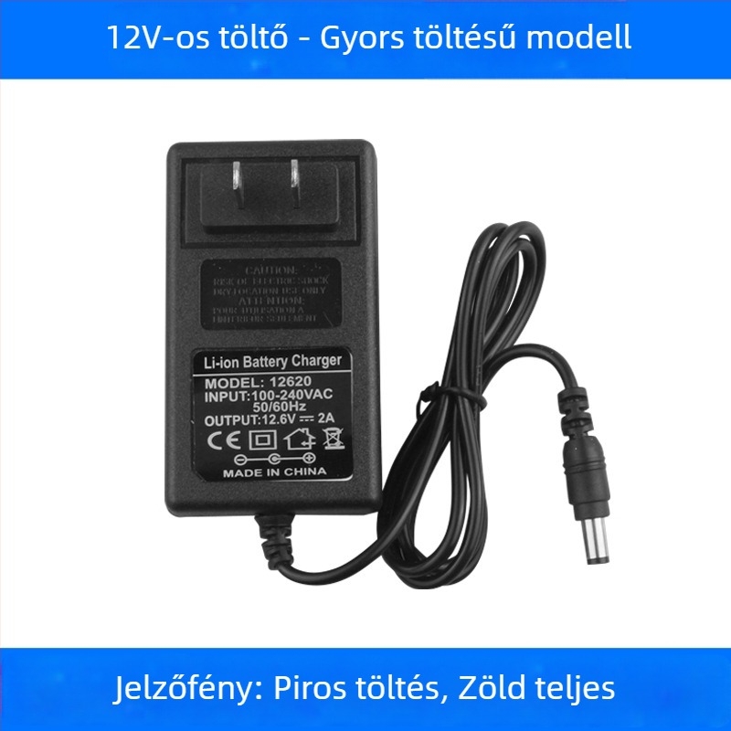 Kézi fúró, többfeszültségű 12–25V, előre-hátra forgás, nincs sebességszabályozás, 220V tartomány