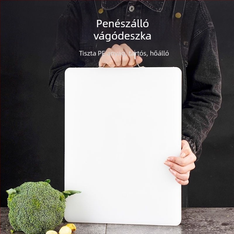 Háztartási vágódeszka, polietilén anyagból, csúszásmentes felület, antibakteriális és penészálló, egyszerű és modern stílus