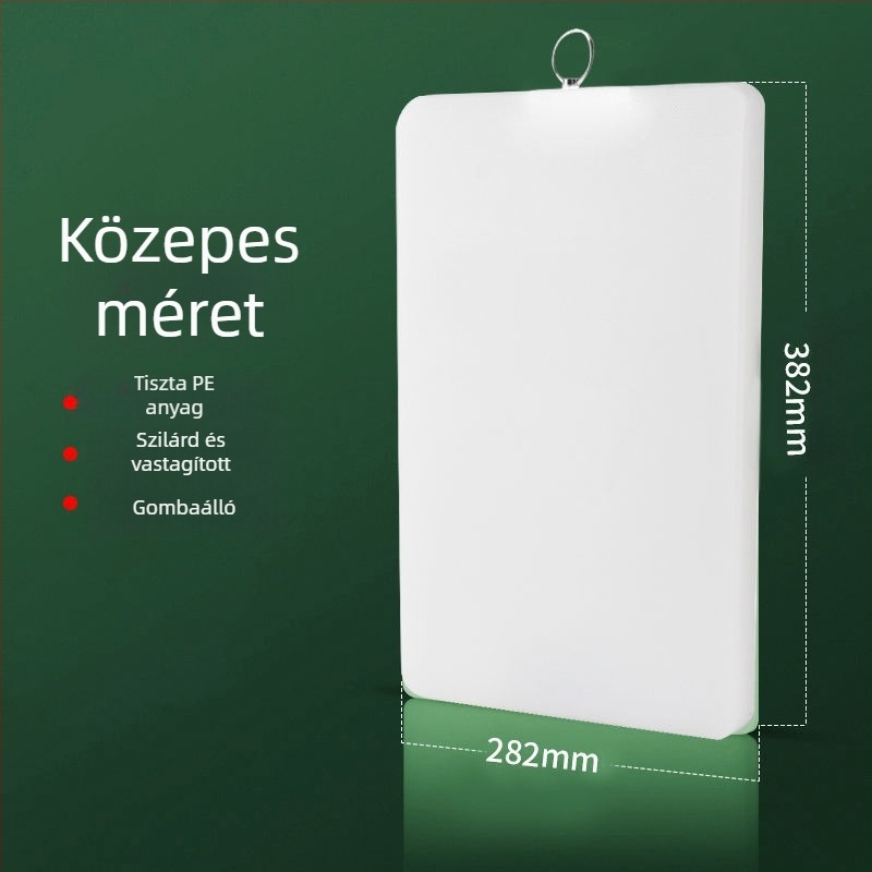 Háztartási vágódeszka, polietilén anyagból, csúszásmentes felület, antibakteriális és penészálló, egyszerű és modern stílus