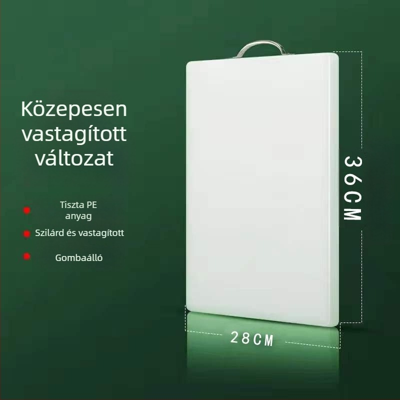 Háztartási vágódeszka, polietilén anyagból, csúszásmentes felület, antibakteriális és penészálló, egyszerű és modern stílus