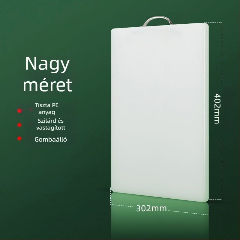 Háztartási vágódeszka, polietilén anyagból, csúszásmentes felület, antibakteriális és penészálló, egyszerű és modern stílus