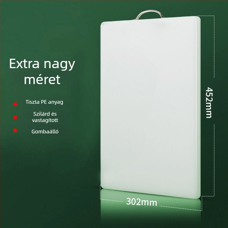 Háztartási vágódeszka, polietilén anyagból, csúszásmentes felület, antibakteriális és penészálló, egyszerű és modern stílus