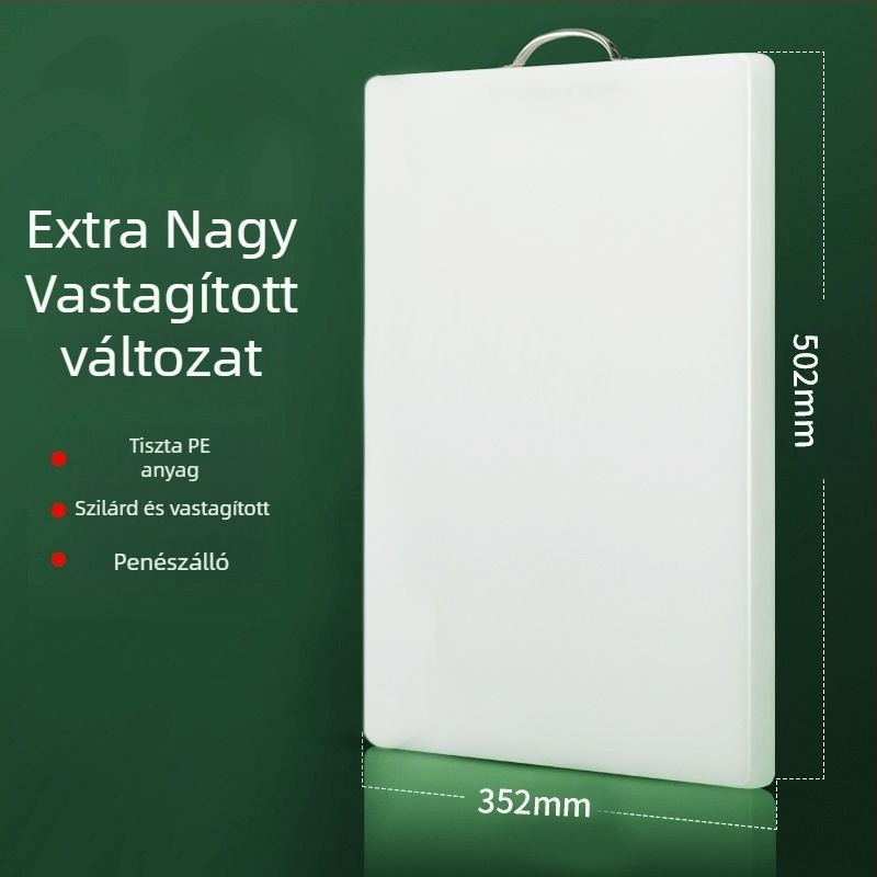 Háztartási vágódeszka, polietilén anyagból, csúszásmentes felület, antibakteriális és penészálló, egyszerű és modern stílus