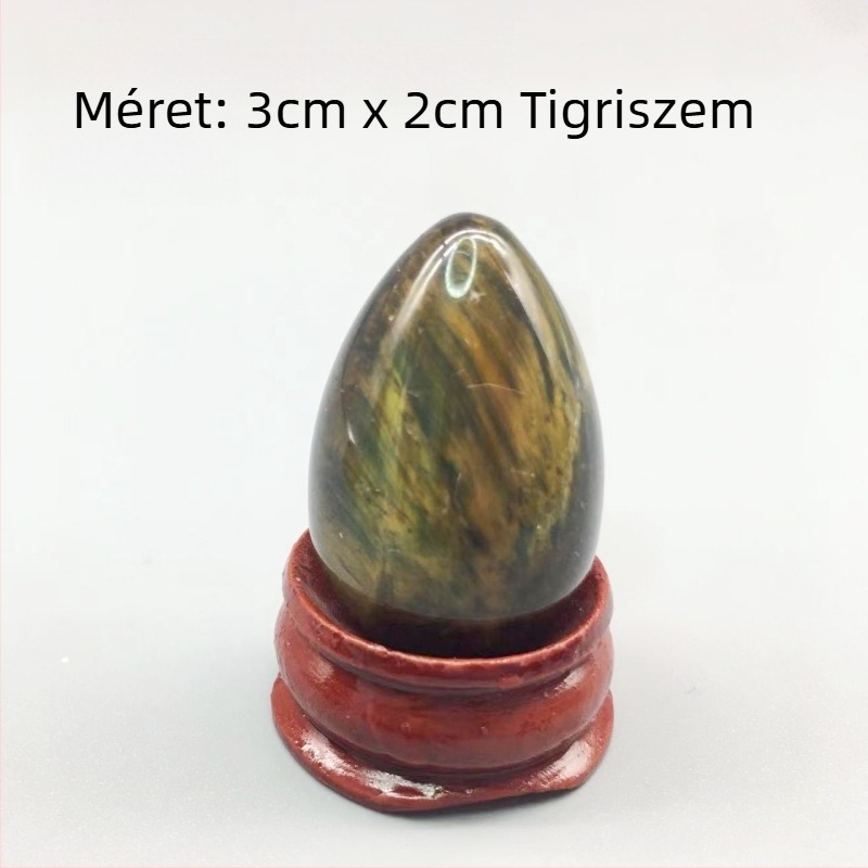 Természetes kristály tojás alakú tenyérkő dísztárgy, polírozott kristály, márka Ting Hong Jing Shi