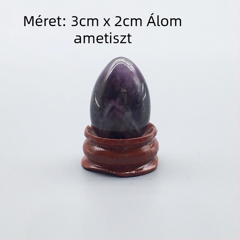 Természetes kristály tojás alakú tenyérkő dísztárgy, polírozott kristály, márka Ting Hong Jing Shi