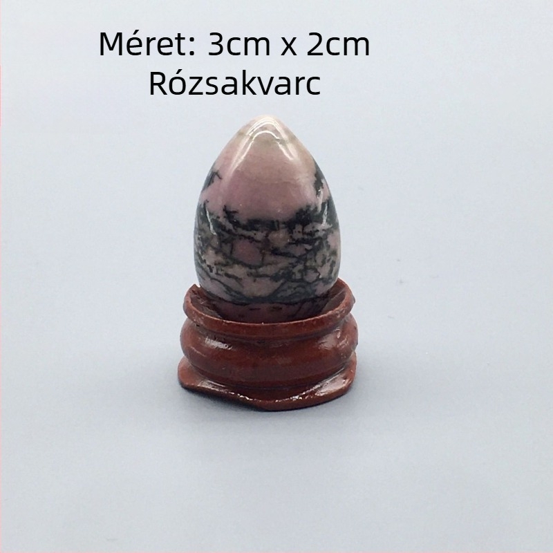 Természetes kristály tojás alakú tenyérkő dísztárgy, polírozott kristály, márka Ting Hong Jing Shi