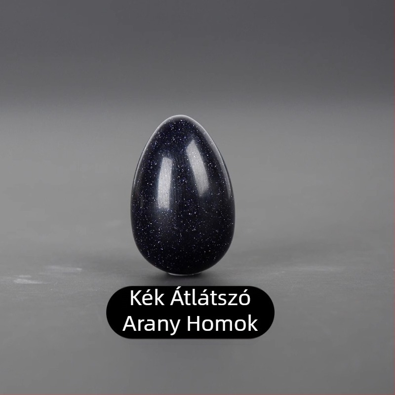 Természetes kristály tojás alakú tenyérkő dísztárgy, polírozott kristály, márka Ting Hong Jing Shi