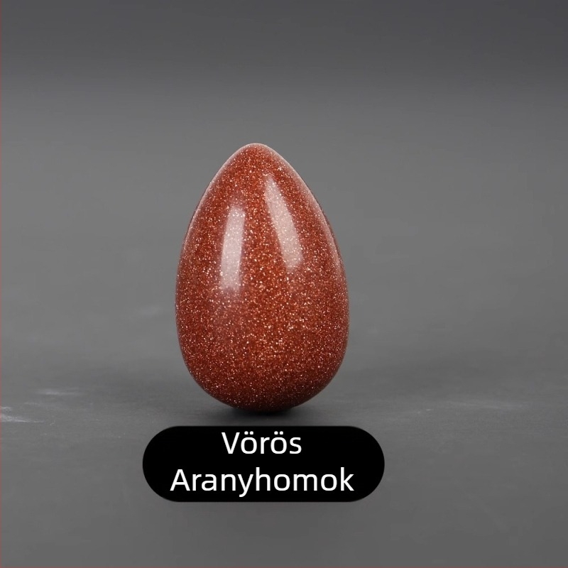 Természetes kristály tojás alakú tenyérkő dísztárgy, polírozott kristály, márka Ting Hong Jing Shi