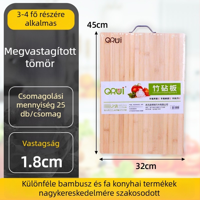 Kétoldalas, vastag bambusz vágódeszka a konyhában, mindennapi használatra