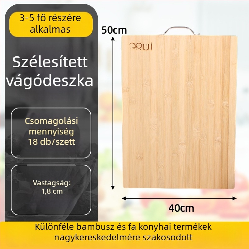 Kétoldalas, vastag bambusz vágódeszka a konyhában, mindennapi használatra