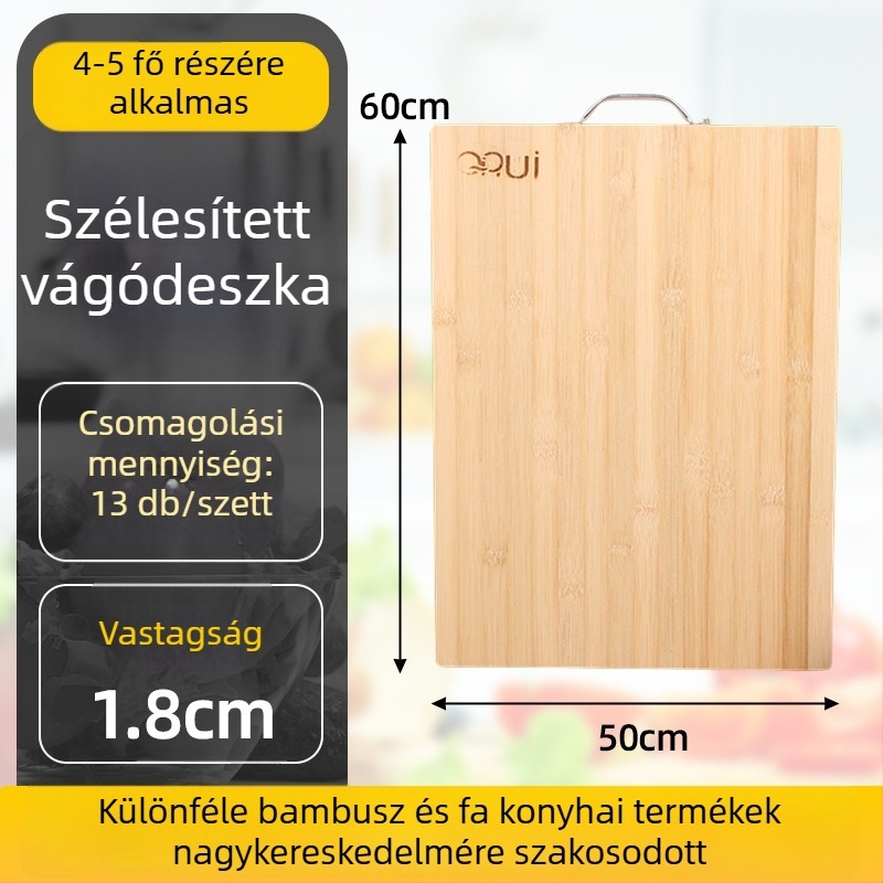 Kétoldalas, vastag bambusz vágódeszka a konyhában, mindennapi használatra