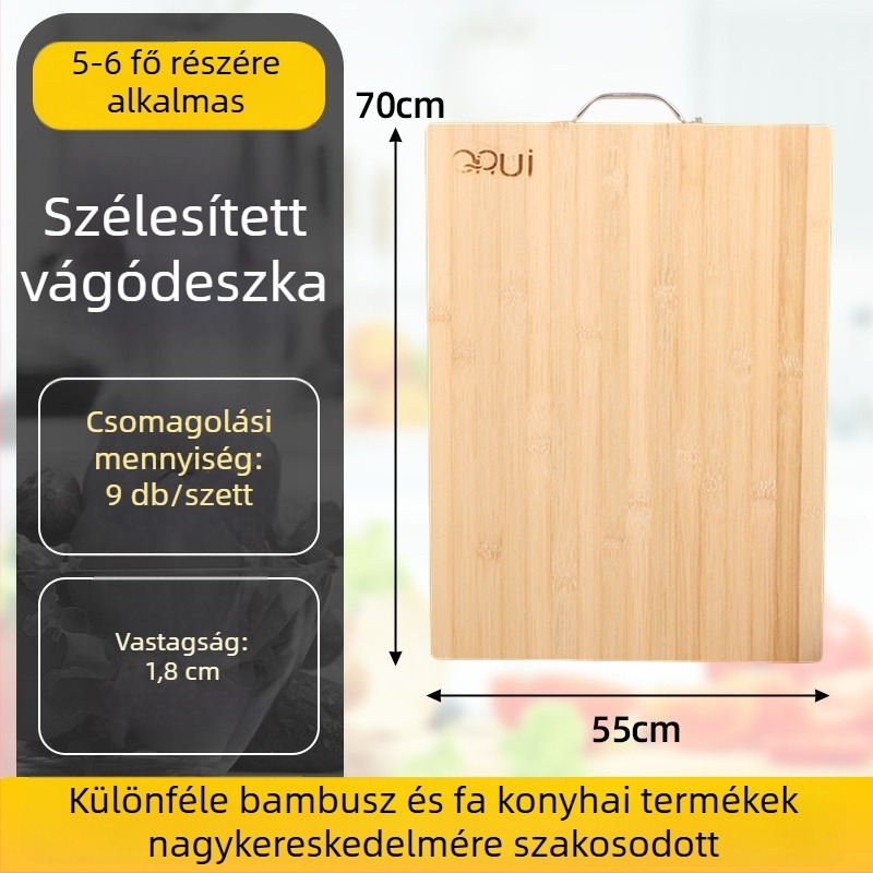Kétoldalas, vastag bambusz vágódeszka a konyhában, mindennapi használatra