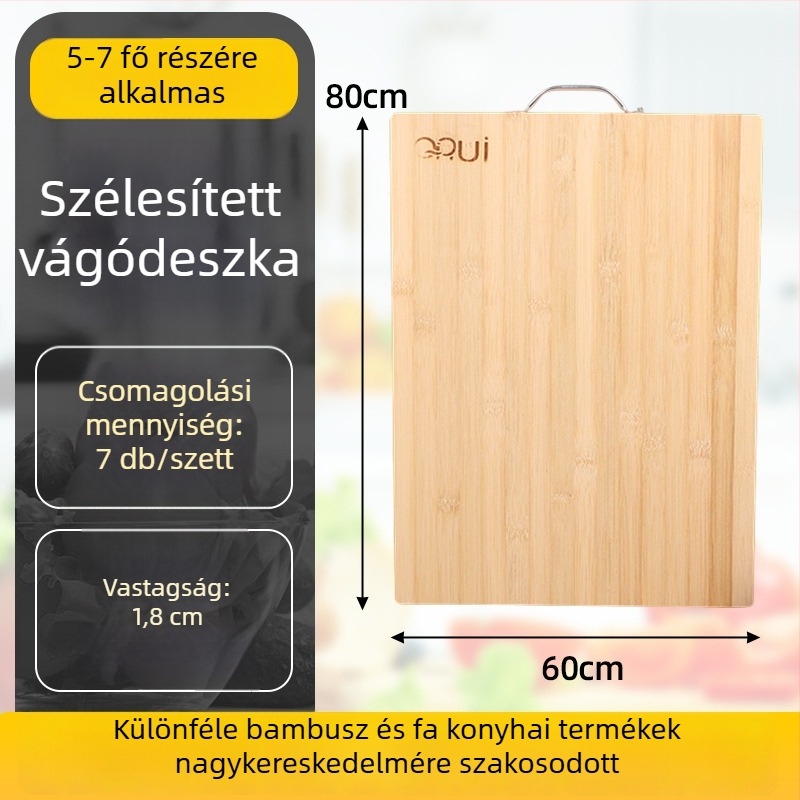 Kétoldalas, vastag bambusz vágódeszka a konyhában, mindennapi használatra