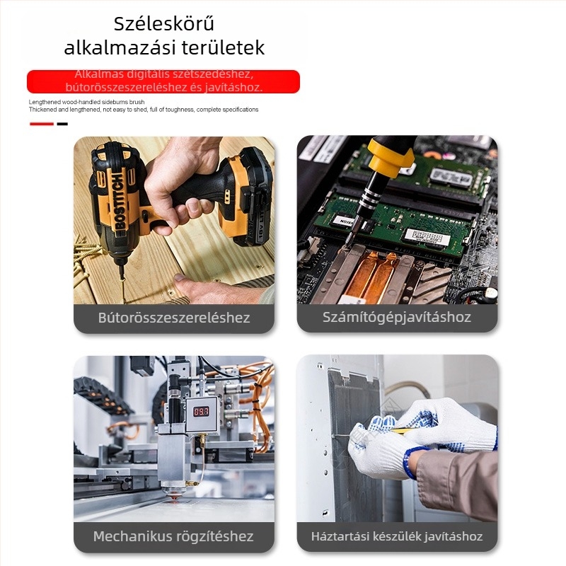 Hétszögletű mágneses bit elektromos fúróhoz és csavarozóhoz, 25 mm; Márka: Other; Anyag: Sandalwood