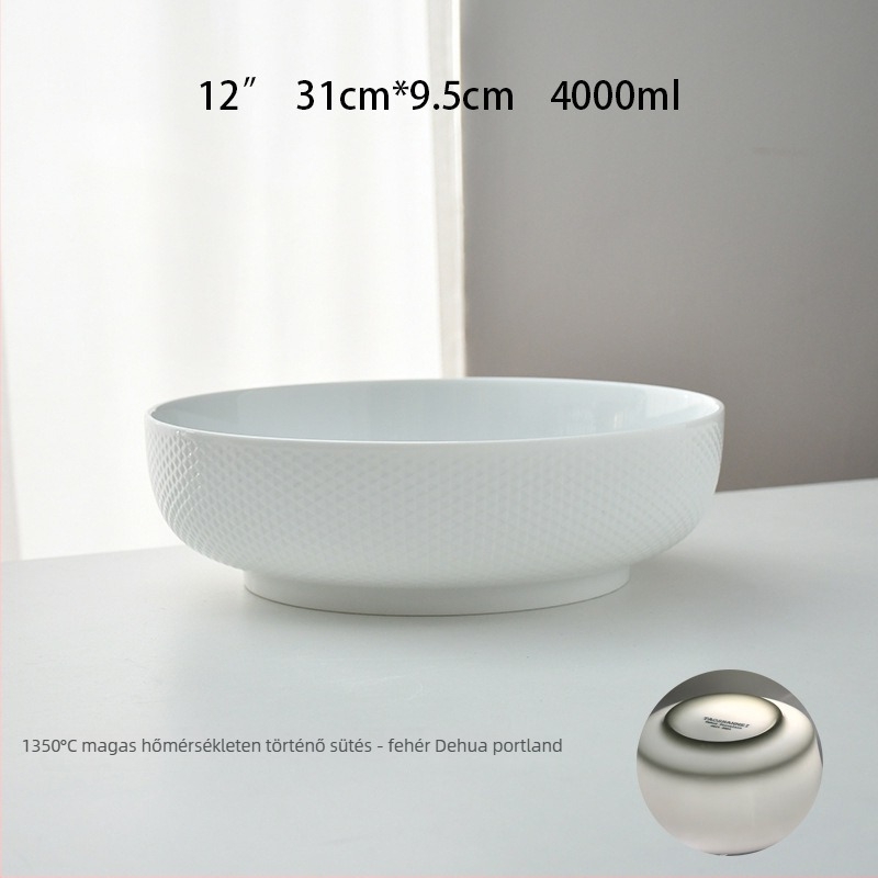 Téglalap alakú porcelán tál – Nordic stílus, egységes minta