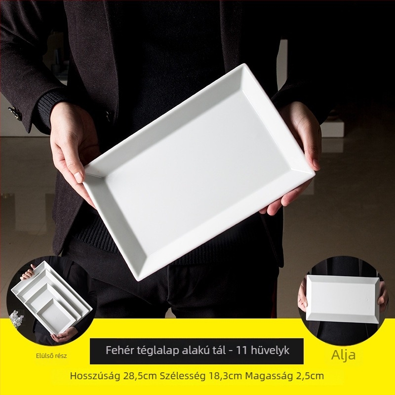 Téglalap alakú porcelán tál – Nordic stílus, egységes minta