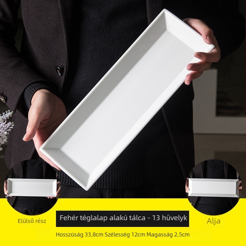 Téglalap alakú porcelán tál – Nordic stílus, egységes minta