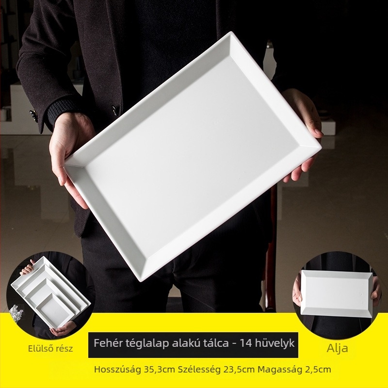 Téglalap alakú porcelán tál – Nordic stílus, egységes minta