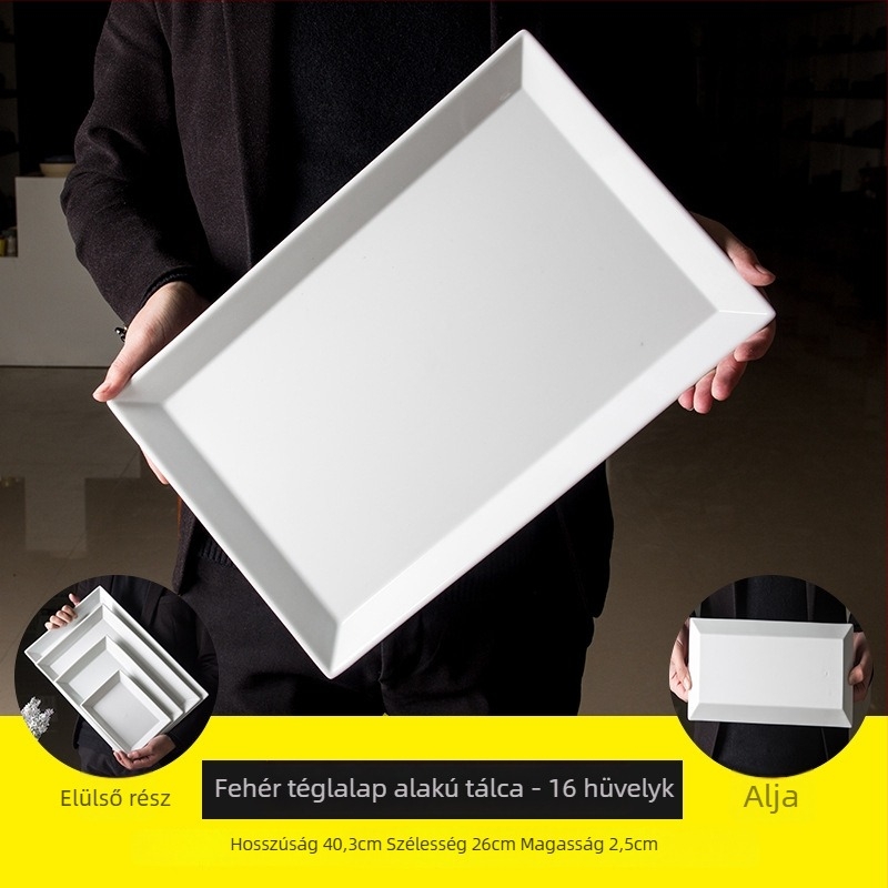 Téglalap alakú porcelán tál – Nordic stílus, egységes minta