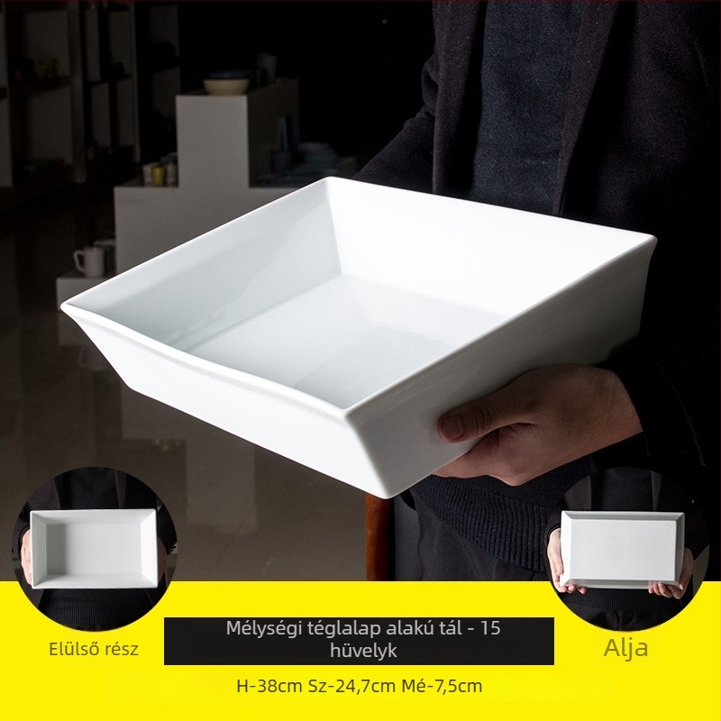 Téglalap alakú porcelán tál – Nordic stílus, egységes minta