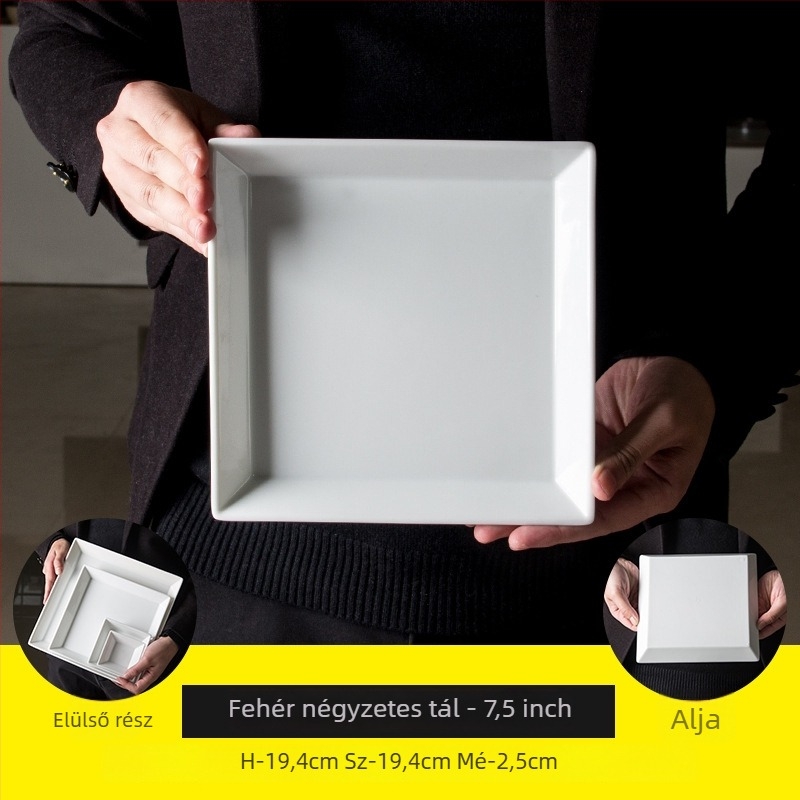 Téglalap alakú porcelán tál – Nordic stílus, egységes minta