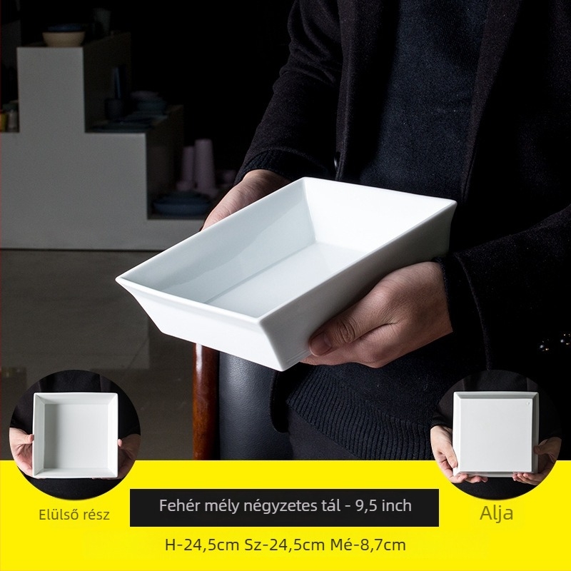 Téglalap alakú porcelán tál – Nordic stílus, egységes minta