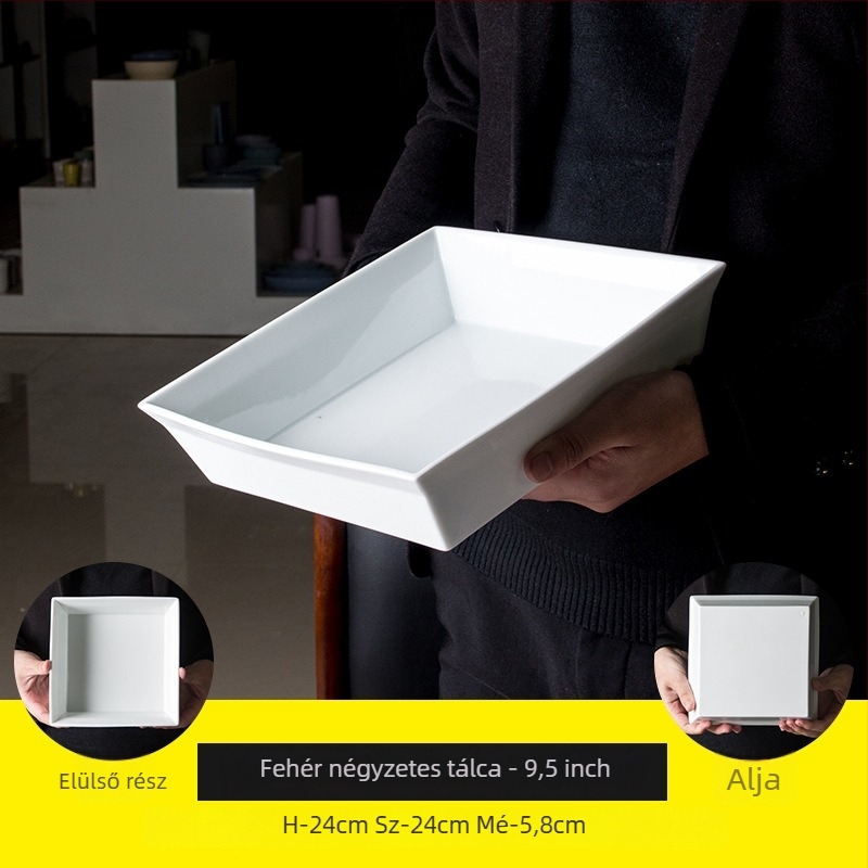 Téglalap alakú porcelán tál – Nordic stílus, egységes minta