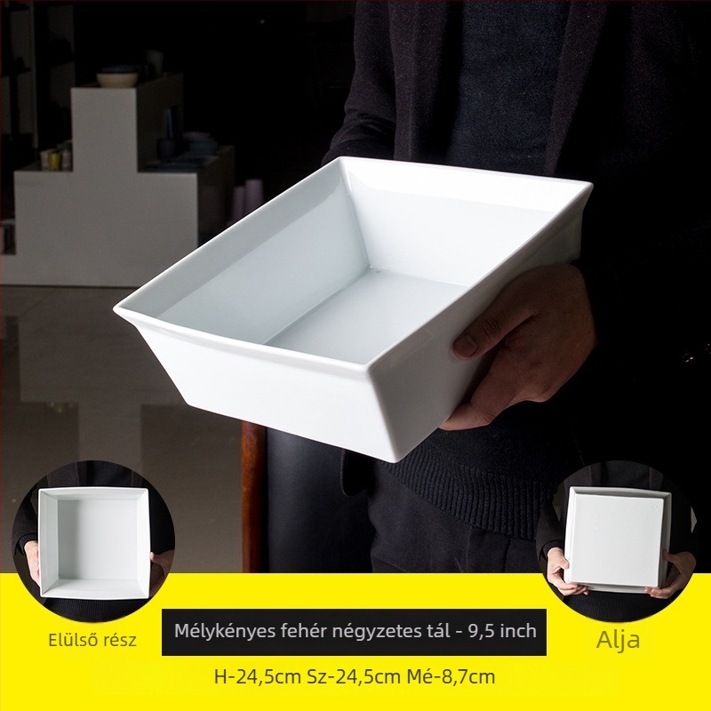 Téglalap alakú porcelán tál – Nordic stílus, egységes minta