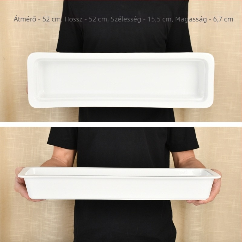Téglalap alakú porcelán tál – Nordic stílus, egységes minta