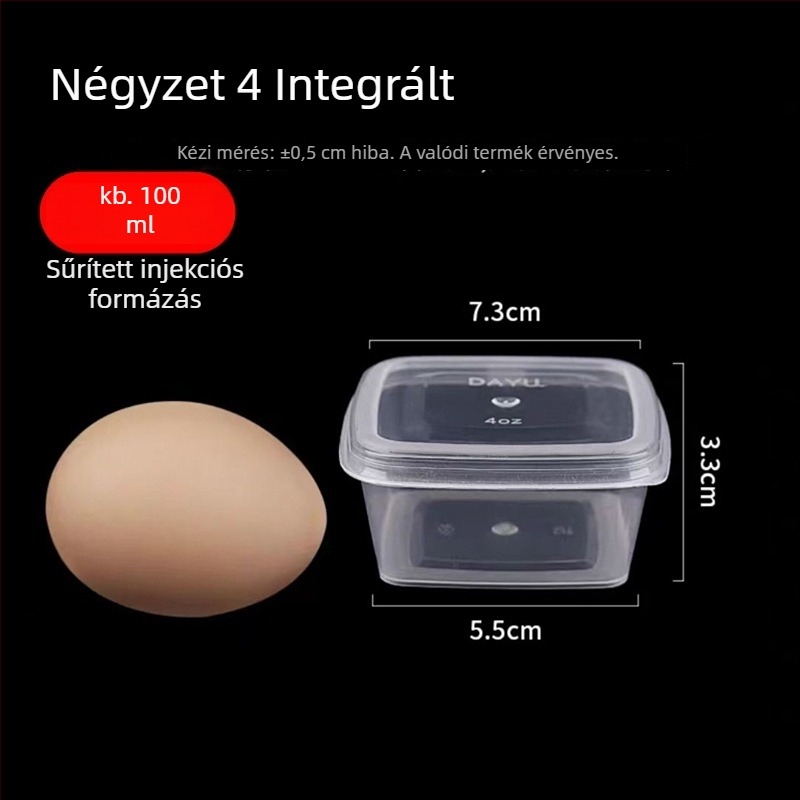 Műanyag egyszer használatos szószcsésze fedővel, mikrohullámú sütőben használható, 1000 darabos csomag