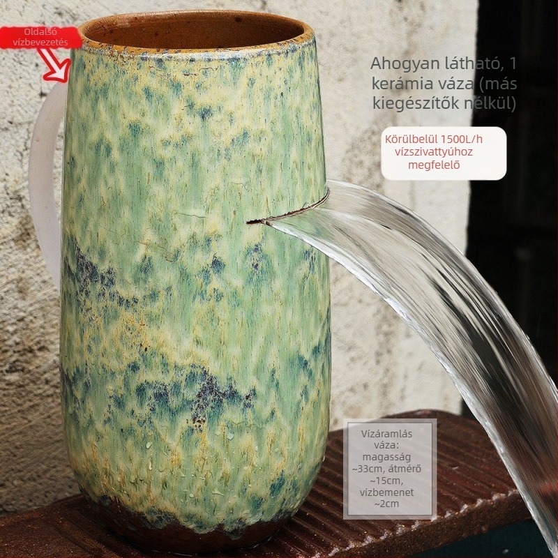 Kerámiából készült vízesésmedence dísz az akváriumhoz, egyszerű és modern stílus, testreszabás nélkül, ajándék