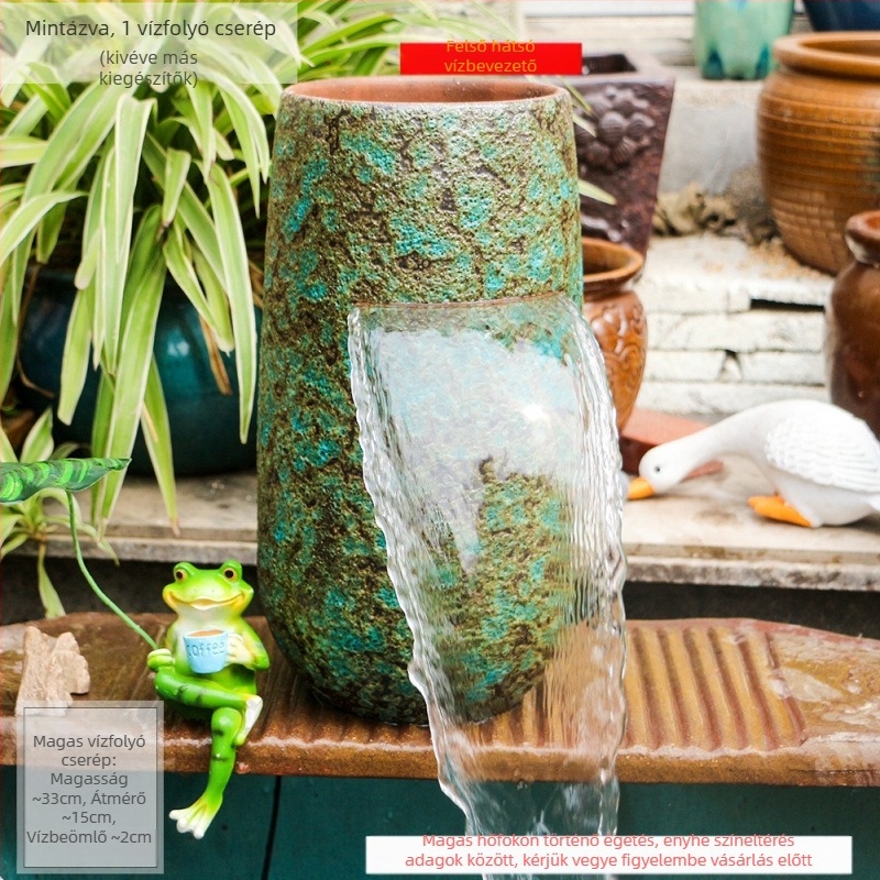 Kerámiából készült vízesésmedence dísz az akváriumhoz, egyszerű és modern stílus, testreszabás nélkül, ajándék