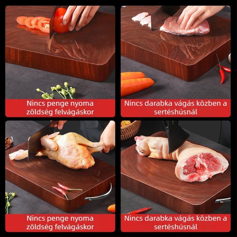 Vágódeszka tömörfából – háztartási használatra, antimildew, antibakteriális, import nélkül