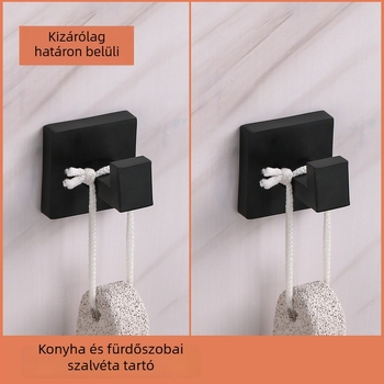 Rozsdamentes acél vállfa, falra szerelhető fürdőszobai kiegészítő, 5 kg teherbírás, csiszolt felület, modern minimalista dizájn