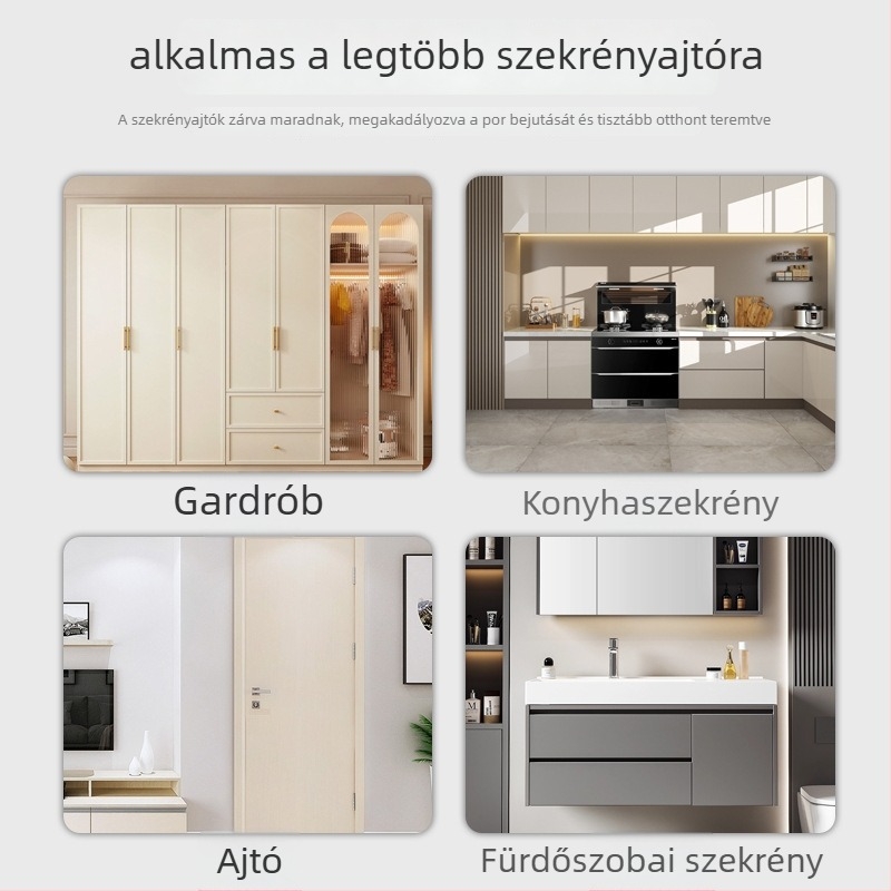 Szekrényajtó mágneszár, csavaros rögzítés, anyag: műanyag–vas, felület: kefés, CT-01 falra szerelés, kézi működtetés